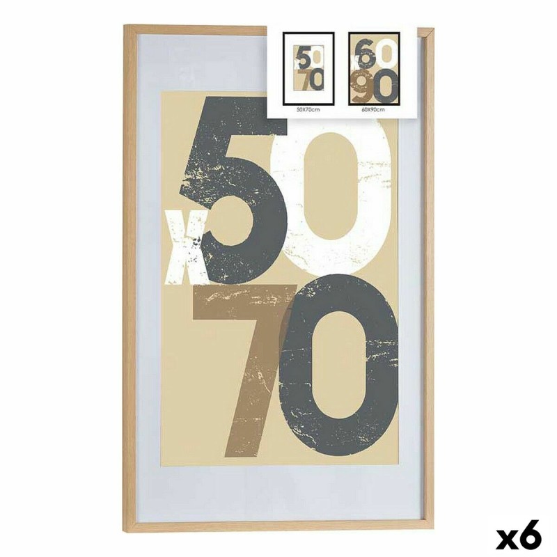 Cadre photo 62,5 x 2,5 x 92,5 cm Naturel Plastique Bois MDF (6 Unités)