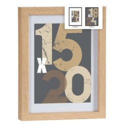 Wall photo frame Natural Glass MDF Wood 20,5 x 2,5 x 26,5 cm (6 Units)