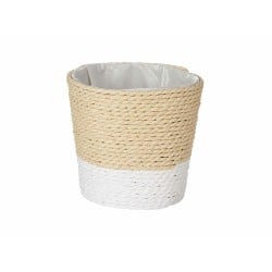 Cache-pot Blanc Corde Plastique 11 x 10,5 x 11 cm (24 Unités)