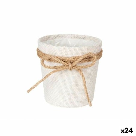 Planter Lasso White Cloth 11 x 10,5 x 11 cm (24 Units)