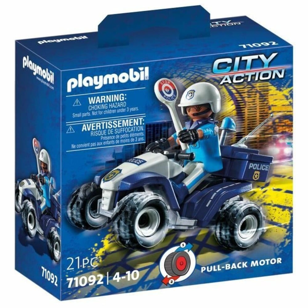 Spielset Fahrzeuge Playmobil City Action: Policeman and Quad 71092 Polizei 21 Stücke