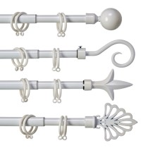 Curtain Bar Extendable 170 - 320 cm White Iron (8 Units)