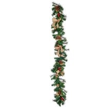 Guirlande de Noël Branche Rouge Vert 22 x 10 x 176 cm (4 Unités)