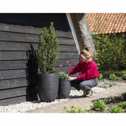 Planter Capi Europe Black Plastic Circular 34 x 34 x 46 cm