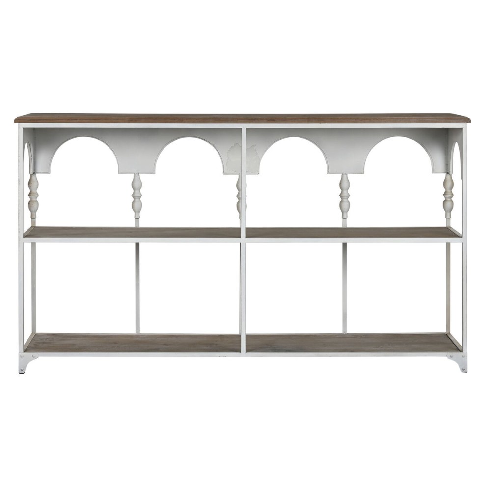 Shelves Home ESPRIT White Natural Metal 159 X 36,5 X 91 cm