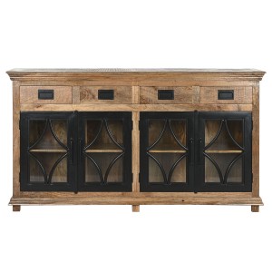 Sideboard Home ESPRIT Black Natural Iron Mango wood 180 x 40 x 100 cm