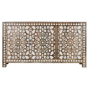 Buffet Home ESPRIT Blanc Naturel Bois de manguier 165 x 40 x 90 cm