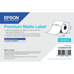 Printer Labels Epson C33S045739 White Ø 76,2 mm (1 Unit) (18 Units)