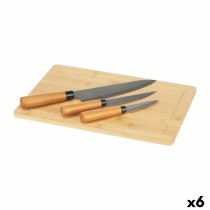 Ensemble de Couteaux Kinvara KT216102 Marron Bambou Planche à découper Fromage (6 Unités)