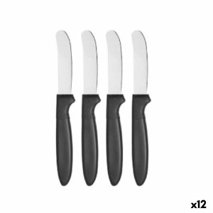 Messerset Kinvara CN-KT172244E Schwarz Silberfarben Edelstahl Kunststoff 17 cm (12 Stück)