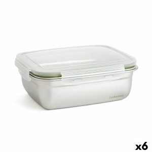 Lunchbox hermetisch Bidasoa Theo rechteckig 1,8 L 23 x 18 x 8 cm Metall (6 Stück)