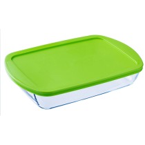 Boîte à repas rectangulaire avec couvercle Pyrex Cook & store Transparent Silicone verre (4,5 L) (4 Unités)