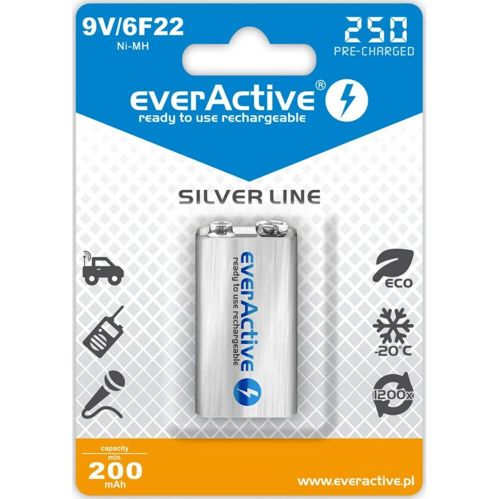 Akkus EverActive EVHRL22-250 6F22 200 mAh 9 V