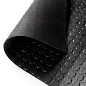 Carpet Exma Black Natural rubber 1 x 10 m Circles