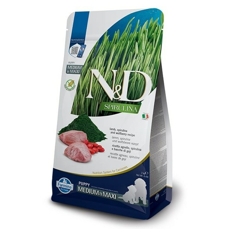 Fodder Farmina Puppy MED/MAXI Kid/Junior Lamb 2 Kg Spirulina