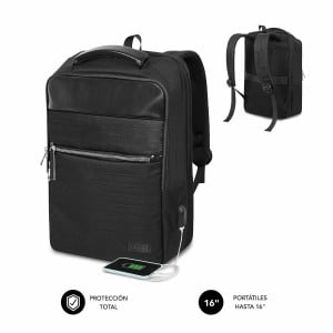 Laptop Backpack Subblim SUBBP-2BL1015 Black White/Black