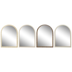 Wall mirror Home ESPRIT Brown Beige Natural Ivory Scandi 55 X 2 X 75 cm (4 Units)