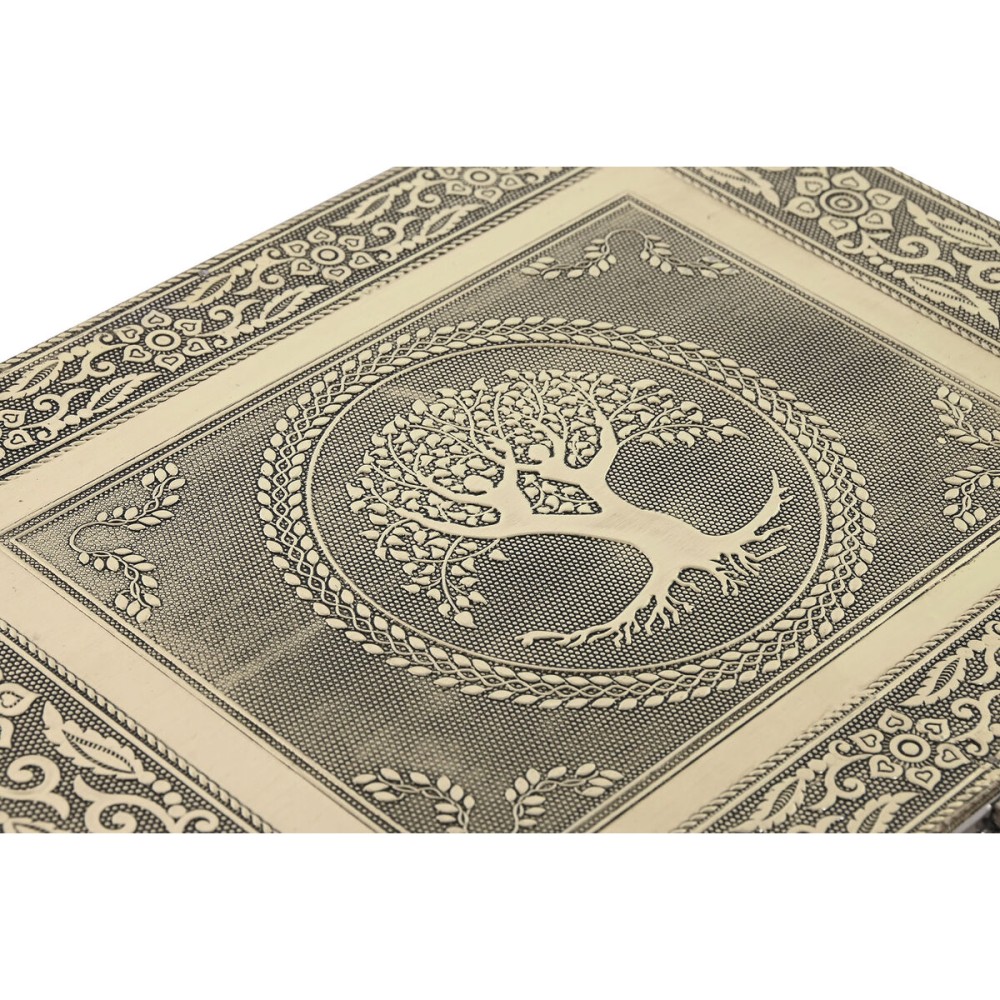 Jewelry box Home ESPRIT White Champagne Wood Aluminium 27,5 x 20 x 5,4 cm