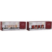 Weihnachtliche Kerzenhalter Home ESPRIT Weiß Rot 40 X 9 X 13,5 cm (5 Stücke) (2 Stück)