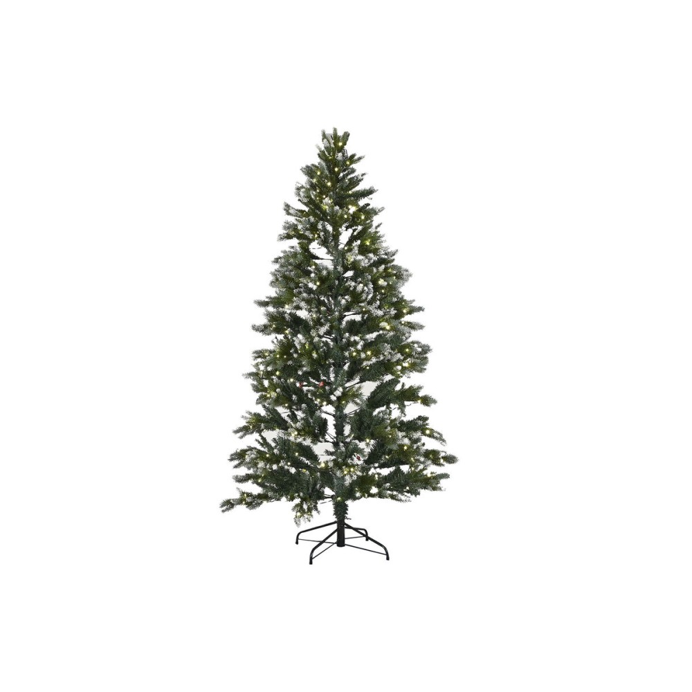 Sapin de Noël Home ESPRIT Vert Métal Polyéthylène Enneigé 130 x 130 x 210 cm