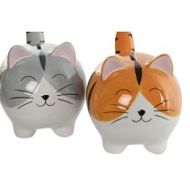 Money box Home ESPRIT Dolomite Cat 16 x 11 x 13 cm (2 Units)