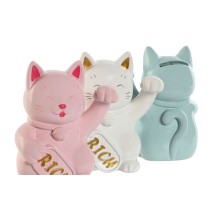 Money box Home ESPRIT Resin Cat 12 x 9,5 x 16 cm (3 Units)