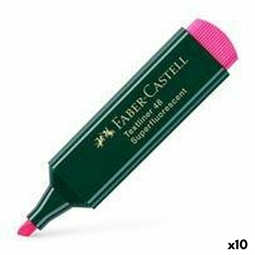 Fluorescent Marker Set Faber-Castell Textliner 48 Fuchsia (10 Units)