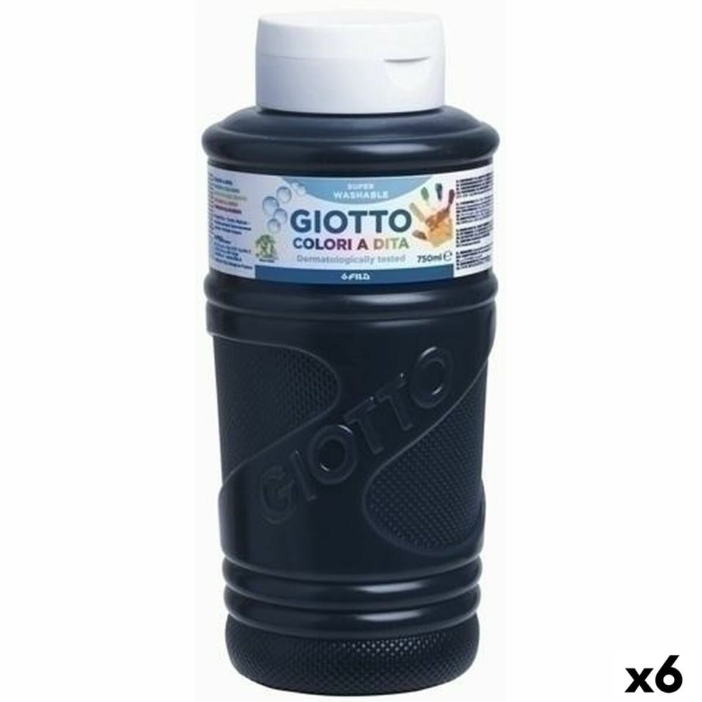 peinture pour doigts Giotto Noir 750 ml (6 Unités)