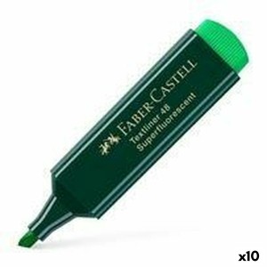 Fluorescent Marker Set Faber-Castell Textliner 48 Green (10 Units)