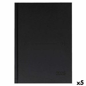 Diary Oxford CLASSIC Black A5 15 x 21 cm 2025 (5 Units)