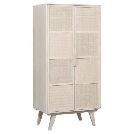 Anrichte Home ESPRIT Weiß Rattan Mango-Holz 87 x 55 x 178 cm