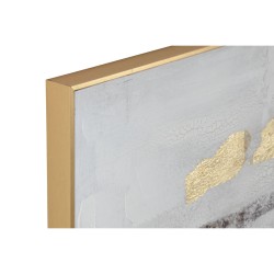 Leinwand Home ESPRIT Weiß Gold polystyrol Leinwand abstrakt 101,5 x 4 x 101,5 cm (2 Stück)