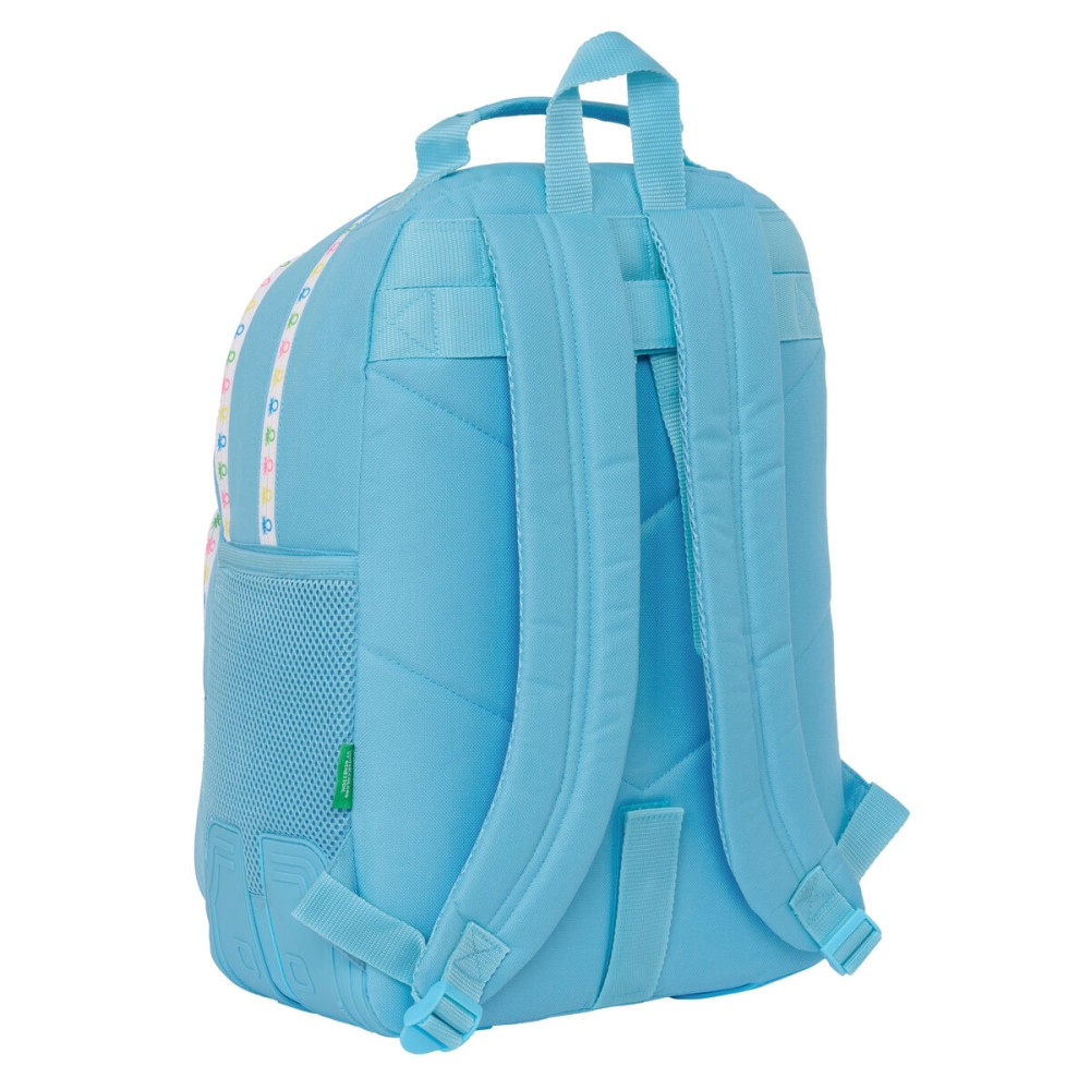 School Bag Benetton Spring Celeste 32 x 42 x 15 cm