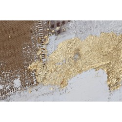 Leinwand Home ESPRIT Weiß Gold polystyrol Leinwand abstrakt 101,5 x 4 x 101,5 cm (2 Stück)