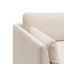 3-Seater Sofa Beige Viscose 224 x 100 x 94 cm