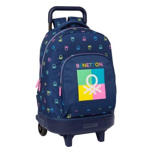 Cartable Benetton Cool Blue marine 33 x 45 x 22 cm