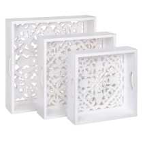 Snack tray 39 x 39 x 9 cm White 3 Pieces DMF