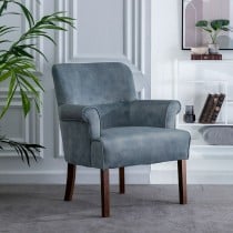 Fauteuil 77 x 64 x 88 cm Tissu Synthétique Bois Bleu clair