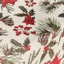 Nappe enduite antitache Belum Christmas Flowers Rouge Vert Naturel 300 x 150 cm