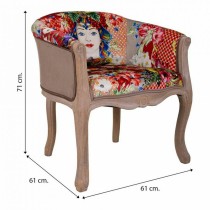 Armchair Alexandra House Living Light Pink Rubber wood 100 % polyester 61 x 71 x 61 cm