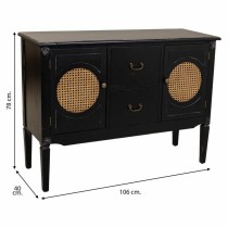 Sideboard Alexandra House Living Black Rattan Fir wood 40 x 78 x 106 cm