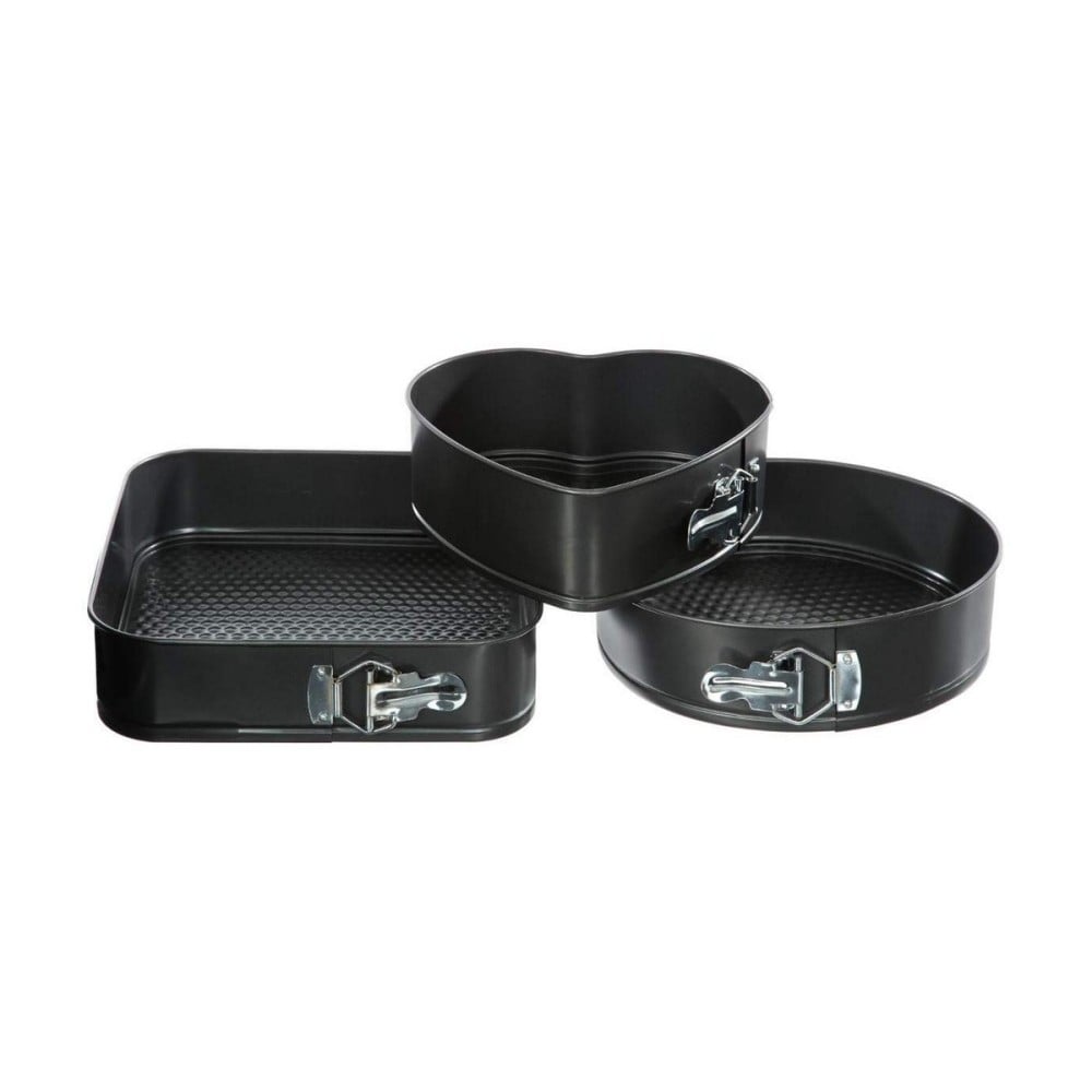 Set of Detachable Baking Tins Secret de Gourmet Black Aluminium 3 Pieces