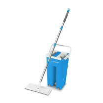 Mop with Bucket Esperanza EHS004 Blau Weiß Mikrofaser