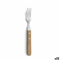 Meat Fork Amefa Pizza Bois Brown Metal (12 Units) (Pack 12x)