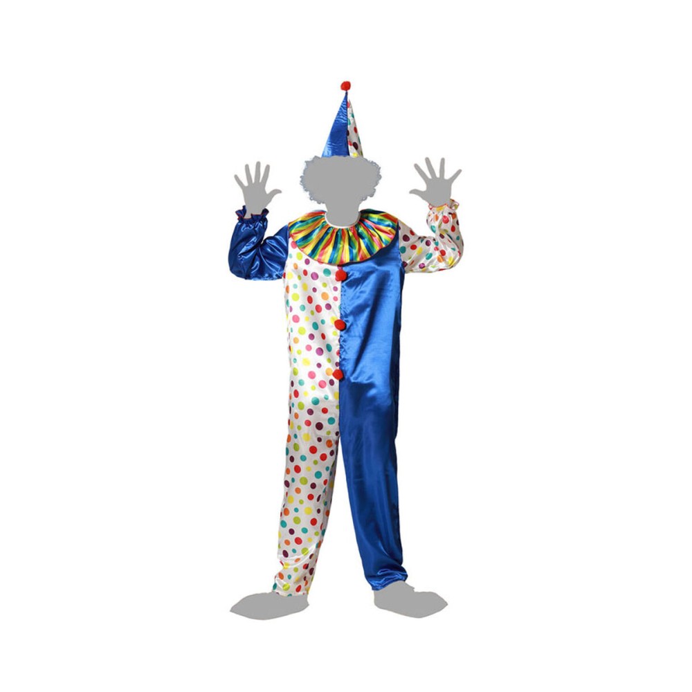 Costume for Adults M/L Male Clown Blue