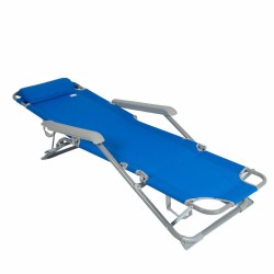 Chaise longue inclinable Colorbaby Bleu Acier Textilène (Reconditionné B)