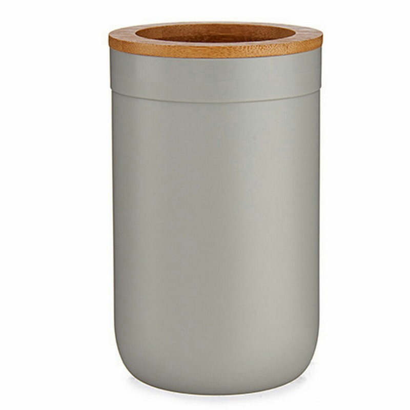 Toothbrush Holder Brown Grey Bamboo polypropylene 7,7 x 11,5 x 7,7 cm (6 Units)