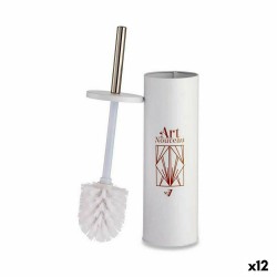 Toilet Brush Berilo Art Nouveau White Bronze Steel Plastic 9,5 x 37,5 x 9,5 cm (12 Units)