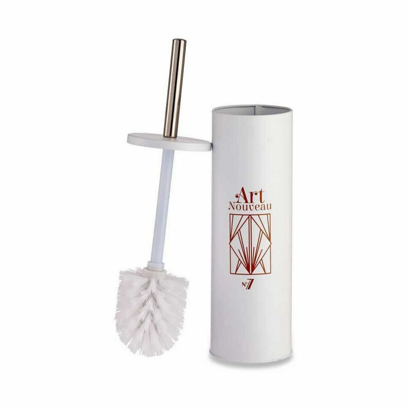 Brosse de salle de wc Berilo Art Nouveau Blanc Bronze Acier Plastique 9,5 x 37,5 x 9,5 cm (12 Unités)