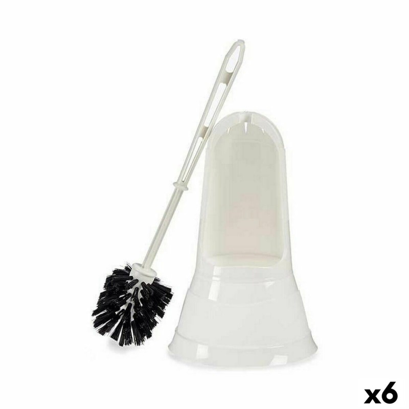 Toilet Brush Berilo 151C6-B White Black PVC polypropylene 16 x 36,2 x 16 cm (6 Units)